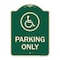 Signmission Parking Only With New Access Symbol Heavy-Gauge Aluminum Architectural Sign, 24" x 18", G-1824-23407 A-DES-G-1824-23407 - alternate 1